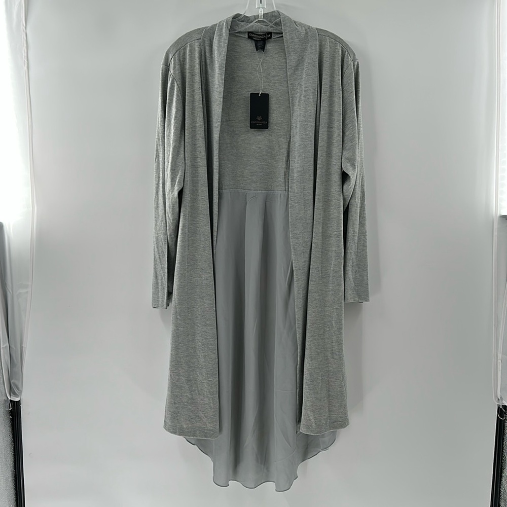Women’s Grey Cardigan Sweater Shawl